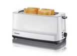 SEVERIN Automatik-Toaster AT 2234, 1.400 W, 2 Langschlitze 230 mm, Brotscheibenzentrierung, Auftauen/Aufwärmen, Röstzeitelektronik, B 390 x H 185 x T 180 mm, Weiß/Grau
