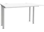 Schäfer Shop Genius Schreibtisch MODENA FLEX, Breite 1200 mm, beidseitig verkürzt, weiß