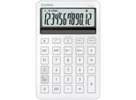Casio Tischrechner MS-200DQ, 12 Stellen, LC-Display, Steuerberechnung, Gewinnermittlung, Batterie-/Solarbetrieb, B 101 x H 154,5 mm, weiß