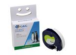 Schriftband G&G, kompatibel zu Dymo S0721520/91220, schwarz auf weiß, selbstklebend, Papier, L 4 m x B 12 mm, 1 Stück