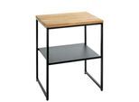 HAKU Beistelltisch, Stahlrohr, pulverbeschichtet, Eiche geölt, B 450 x T 350 x H 600 mm, schwarz/Eiche