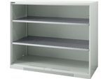 Schäfer Shop Genius Regalschrank FS, Stahl, mit Belüftungslöchern, B 1343 x T 520 x H 1105 mm, 3 OH, Lichtgrau, bis 450 kg