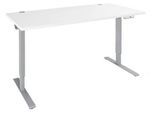 Schäfer Shop Genius Schreibtisch AERO FLEX, elektrisch höhenverstellbar, Rechteck, T-Fuß, B 1200 x T 800 x H 620-1280 mm, weiß/weißalu