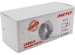 Preisetiketten METO®, permanenthaftend, rechteckig, Lochstanzung, B 21 x H 12 mm, FSC®-Papier, rot-weiß, 6 Rollen mit 1000 Stück