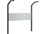 Schäfer Shop Pure Tischaufbau für Arbeitstische AST31, 2 x Aufbausäulen, 1 x Lochwand, B 1500 x H 1615 mm, Stahl, anthrazitgrau/weißaluminium
