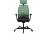 Schäfer Shop Select SSI PROLINE NEW WORK Bürodrehstuhl Netz Mint, mit Kopfstütze, Gestell Schwarz