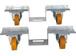 Euro-Paletten-Roller Set, für 1 Euro-Palette, 2 Roller mit jeweils 2 Lenkrollen, bis 1000 kg, Aluminium/PU
