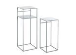 HAKU Beistelltisch-Set, 2er, quadratisch, B 260/300 x T 260/300 x H 630/850 mm, Stahlrohr/Metall pulverbeschichtet, grau