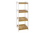 Regal HAKU, 4 Fachböden mit jeweils bis zu 20 kg Tragkraft, B 350 x T 330 x H 1120 mm, Holz, weiß/Bambus-naturfarben