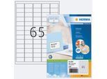 Herma Premium Adressetiketten 4254, permanenthaftend, bedruckbar, B 21,2 x H 38,1 mm, 6500 Stück/100 A4-Bogen, FSC®-Papier, weiß