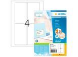 Universaletiketten HERMA 4472, permanenthaftend, selbstklebend, bedruckbar, B 78,7 x H 139,7 mm, FSC®-Papier, weiß, 400 Stück/100 Blatt