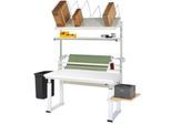 Rau Packtischsystem 04 Werbank-Serie adlatus 600, B 1500 x T 900 x H 740-1140 mm, HPL-Platte, bis 600 kg