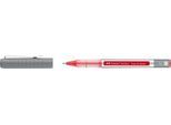 Faber Castell Tintenroller Free Ink Fine, Schreibfarbe rot, Strichstärke 0,7 mm, mit Sichtfester und Metallclip, Recycling-Kunststoff, 1 Stück