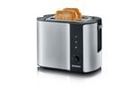 SEVERIN Toaster AT 2589, 2 Toastkammern, 800 W, Brotscheibenzentrierung, Auftauen/Aufwärmen, Stopp-Taste, Krümelschublade, B 265 x H 195 x T 180 mm, Edelstahl/Schwarz