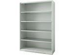 Schäfer Shop Genius Schwerlastregal-Schrank FS, Stahlblech, B 1055 x T 620 x H 1950 mm, 5 OH, lichtgrau, bis 1000 kg