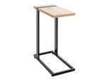 HAKU Beistelltisch, rechteckig, Stahlrohr pulverbeschichtet, melaminharzbeschichtet, B 240 x T 490 x H 640 mm, schwarz/Eiche hell