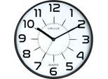 Unilux POP Wanduhr schwarz, Durchmesser: 30,5 cm, Quarzuhrwerk, leise schleichende Zeiger, Batterie inklusive