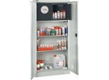 Schäfer Shop Select Gefahrstoffschrank, B 950 x T 500 x H 1935 mm, 2 Böden, 1 Wanne, Sicherheitsfach Typ 30, lichtgrau