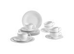 Villeroy & Boch Kaffeeset Grey Lines, Grau, Weiß, Keramik, 18-teilig, 250 ml,250 ml, Essen & Trinken, Geschirr, Geschirr-Sets, Kaffeeservice