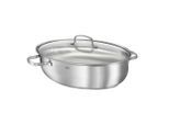 Rösle Bräter Elegance, Edelstahl, Metall, 8 L, oval, 28.5x19x41 cm, backofengeeignet, geschmacksneutral, Deckel hitzebeständig, Kochen, Töpfe, Bräter