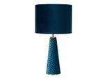 Lucide Tischleuchte Extravaganza Velvet, Türkis, Textil, konisch,konisch, 47 cm, RoHS, Reach, Schnurschalter, Lampen & Leuchten, Innenbeleuchtung, Tischlampen, Tischlampen