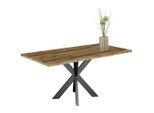 Livetastic , Schwarz, Plankeneiche , Metall, Holzwerkstoff , rechteckig , 90x78x140 cm , Esszimmer, Esszimmertische, Esstische, Holztische, Esstische Holz