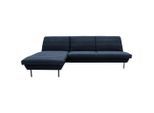 Looks by W.Joop , Blau , Textil , Uni , Ottomane links, nicht einzeln stellbar, L-Form , 274x168 cm , Made in EU, FSC MIX , Stoffauswahl, seitenverkehrt erhältlich, Hocker erhältlich, Rücken echt ,