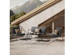 Beldano , Schwarz, Dunkelgrau , Metall, Glas, Textil , Füllung: Schaumstoff,Polyester , UV-beständig, wetterfest , Gartenmöbel, Loungemöbel, Loungegarnituren