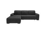 Livetastic , Schwarz , Textil , Uni , Ottomane links, L-Form , 292x185 cm , Made in EU , Liegefunktion, elektrischer Sitzvorzug , Wohnzimmer, Sofas & Couches, Wohnlandschaften, Ecksofas