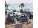 Beldano , Grau , Metall, Textil , 132x59x85 cm , ISO 9001, Bsci, FSC 100% , mit Rückenlehne , Gartenmöbel, Gartenbänke