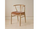 Stuhl HAMMEL FURNITURE "Freja, Massivholz Stuhl mit gepolstertem Sitz – komfortabel & robust", eiche geölt, eiche geölt, cognac, B:53cm H:75cm T:54cm, Leder, Massivholz, Stühle, Stuhl, Massivholz, gepolsterte Sitzfläche, versch. Farbvarianten