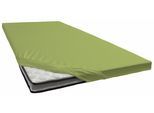 Spannbettlaken BELLANA "bellana deluxe für Topper, mit Elasthan, Premium Jersey 230 g/m²", grün (moos), 1 Stk., Jersey, 180x200 180x210 180x220 190x200 190x210 190x220 200x200 200x210 200x220 10cm, Jersey, Obermaterial: 95% Baumwolle, 5% Elasthan (LYCRA), Bettlaken, Spannbettlaken, mit 5% Elasthan, für Topper mit 4-10cm Höhe, bügelfrei, faltenfrei