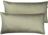 Kissenbezüge "Pure", oliv, B:40cm L:80cm, Satin, Obermaterial: 100% Baumwolle, SCHÖNER WOHNEN-KOLLEKTION, Kissenbezüge, 2-teilig, aus Baumwolle