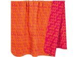 Wohndecke PAD "LUST", orange, B:150cm L:200cm, Mischgewebe, Wohndecken, Wohndecke, Made in Europe, Wendefunktion, mit Schriftzug, 150x200 cm
