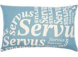 Dekokissen PAD "SERVUS", blau, B:60cm L:35cm, Baumwolle, Dekokissen_Sitzkissen_Kissenhüllen, Made in Europe, Kissenhülle ohne Füllung, 1 Stück