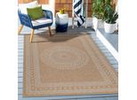 Outdoorteppich AYYILDIZ TEPPICHE "DHAKA 8714", beige, B:280cm H:5mm L:370cm, Polypropylen, Teppiche, Outdoorteppich, Läufer / Pflegeleicht / Strapazierfähig / In- und Outdoor geeignet