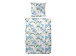 Bettwäsche PRIMERA "Renforce-Bettwäsche Orchid", blau, B/L: 155cm x 220cm, 1 Stk., 1 Stk., Renforcé, B/L: 80cm x 80cm, 2, Renforcé, Obermaterial: 100% Baumwolle, Bettwäsche, Bettwäsche