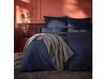 Bettwäsche ESTELLA "Takoma", indigo, B/L: 155cm x 220cm, 1 Stk., 1 Stk., Mako-Interlock-Jersey, B/L: 80cm x 80cm, Mako-Interlock-Jersey, Obermaterial: 100% Baumwolle, Bettwäsche, Bettwäsche