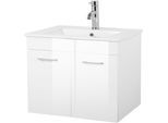 Waschtisch WELLTIME "Florenz, Breite 60cm, 2 Tür, 2 Fächer, MDF-Front", weiß, B:59cm H:48cm T:45cm, MDF, Waschtische, Waschtisch, Waschplatz mit 2 Türen,in verschiedenen Farben erhältlich, Badmöbel