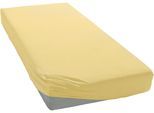 Spannbettlaken BELLANA "bellana exclusiv Topper aus 100% Mako-Baumwolle, 150 g/m²", beige (weizen), L:200cm, Mako-Jersey, Obermaterial: 100% Baumwolle, Bettlaken, Spannbettlaken, feinste Mako-Baumwolle, für Topper bis 10cm Höhe, bügelfrei