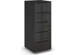 Schubkastenkommode RAUCH "Highboard Sideboard Kommode MONTCLAR Frontauswahl Dekor/Hochglanz/Glas", schwarz, glas schwarz, griffe schwarz, B:40cm H:100cm T:42cm, Holzwerkstoff, Sideboards, mit 5 geräumigen Schubladen, viele Griffvarianten MADE IN GERMANY