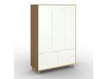 Drehtürenschrank Marlo Weiß/ Eichefarben ca. 148x223x60 cm