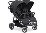 Geschwisterwagen HAUCK "Uptown Duo, black", Kinder, schwarz, Aluminium, Polyester, Kinderwagen, mit schwenk- und feststellbaren Vorderrädern