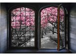Wandsticker QUEENCE "Kirschblüten", rosa, B:60cm H:40cm, Vinyl, Wandtattoos, Wandsticker, Wandbild, selbstklebend, 3D, Fenster