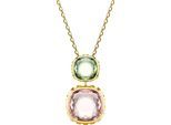 Kette mit Anhänger SWAROVSKI "Schmuck Geschenk Chroma Anhänger", gold (gelbgoldfarben, pink, grün), Halsketten, Damen, Metall, L: 49, mit Swarovski ReCreated™ Crystal - Einhänger drehbar
