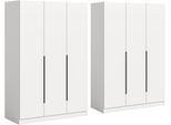 Schrank-Set HOME AFFAIRE "Skarde moderner Kleiderschrank Schlafzimmerschrank", weiß, B:240cm H:180cm T:52cm, Holzwerkstoff, Kastenmöbel-Sets, Skarde Kleiderschrank 240 cm, 2 Kleiderstangen und 8 Böden