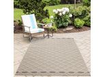 Outdoorteppich AYYILDIZ TEPPICHE "PATARA 4953", beige, B:140cm H:8mm L:200cm, Polypropylen, Teppiche, Outdoorteppich, Läufer / Pflegeleicht / Strapazierfähig / In- und Outdoor geeignet