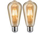 PAULMANN LED-Leuchtmittel "Bundle ST64 gold 2x 6,5 W", Energieeffizienz: F (A-G), transparent, Ø:6,4cm, Leuchtmittel