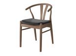 Stuhl HAMMEL FURNITURE "Frida, Massivholz mit gepolsterter Sitzfläche - hoher Komfort", braun (, smoked oil, smoked oil, schwarz), B:53cm H:75cm T:54cm, Leder, Massivholz, Stühle, Stuhl, Massivholz, gepolsterte Sitzfläche, versch. Farbvarianten