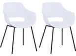 Schalenstuhl SIT "Set 2 St – Modernes 2er‑Set zstühle mit ergonomischer Form", weiß (weiß, schwarz), B:51cm H:85cm T:57,5cm, Stühle